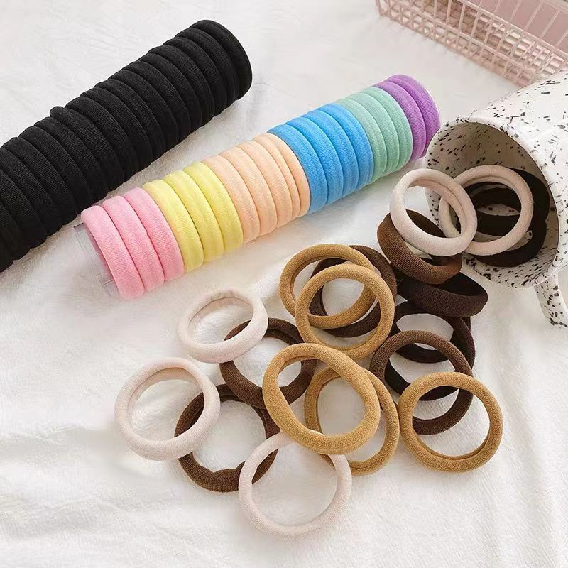 Hộp 20 Thun Cột Tóc Size To Nhiều Màu Sắc Co Giãn Mềm Mại Phong Cách Hàn Quốc Có Hộp Đựng Đẹp Mắt, Chun Buộc Tóc Nữ Dễ Thương Phong Cách
