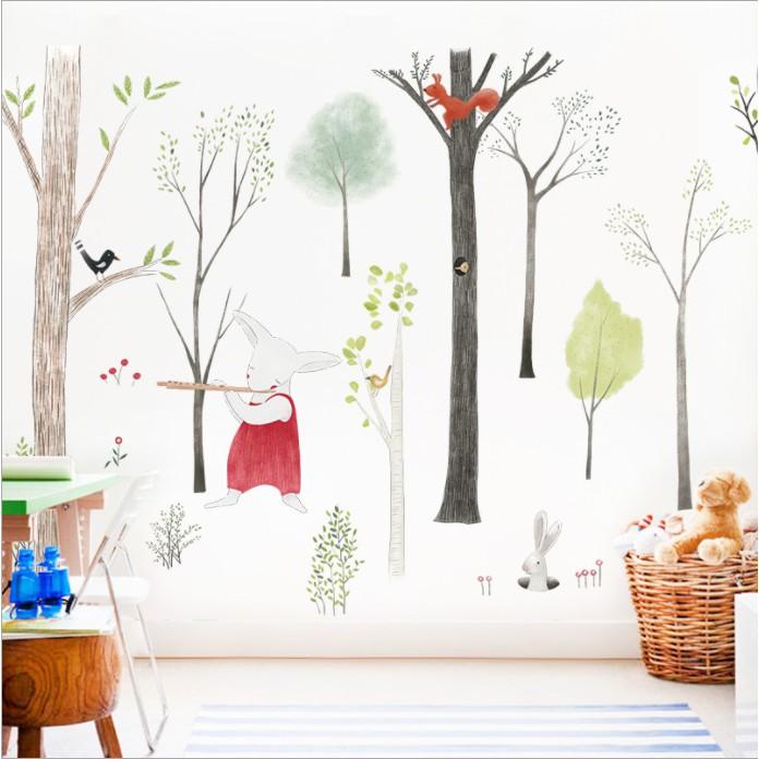 Decal dán tường trang trí - RỪNG CÂY TUỔI THƠ CHO BÉ YÊU HIỆN ĐẠI