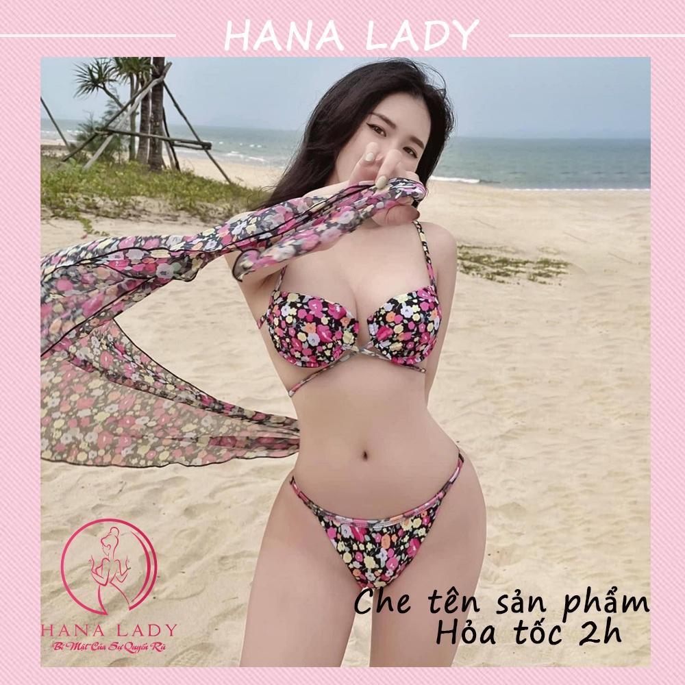 Bikini sexy - Đồ tắm đi biển dây quyến rũ nâng ngực hoa xinh BN139