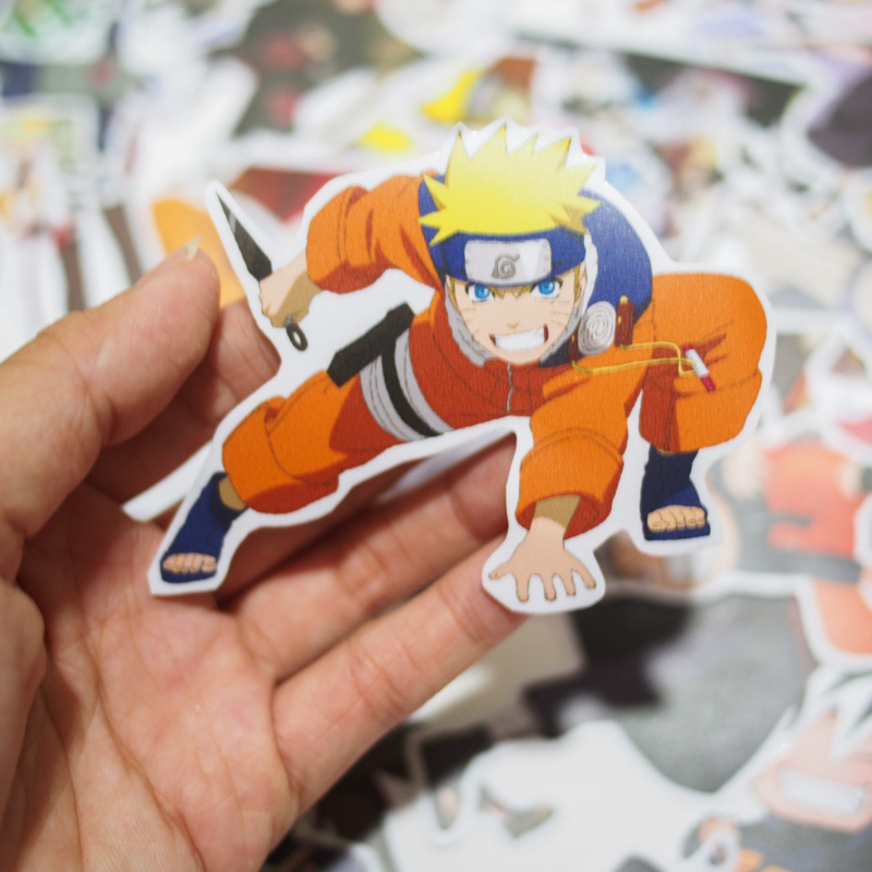 Set 100 sticker hình dán laptop mũ bảo hiểm xe máy xe hơi chủ đề Naruto