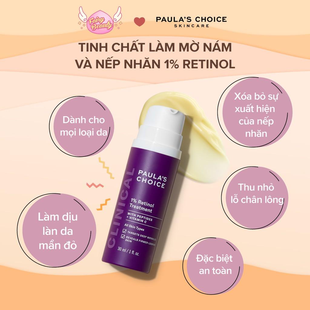 Tinh chất làm mờ vết nám, giảm nếp nhăn sâu và đốm nâu Paula's Choice Clinical 1% Retinol Treatment