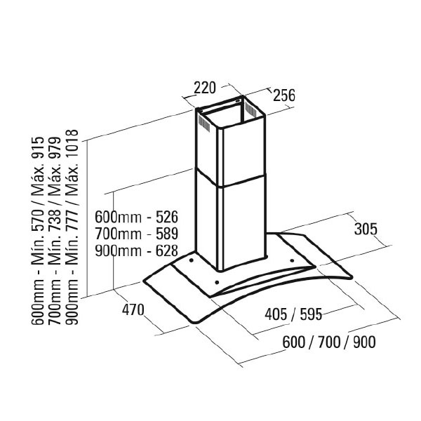 Máy hút mùi áp tường Cata C - Glass 90(Hàng Chính Hãng)