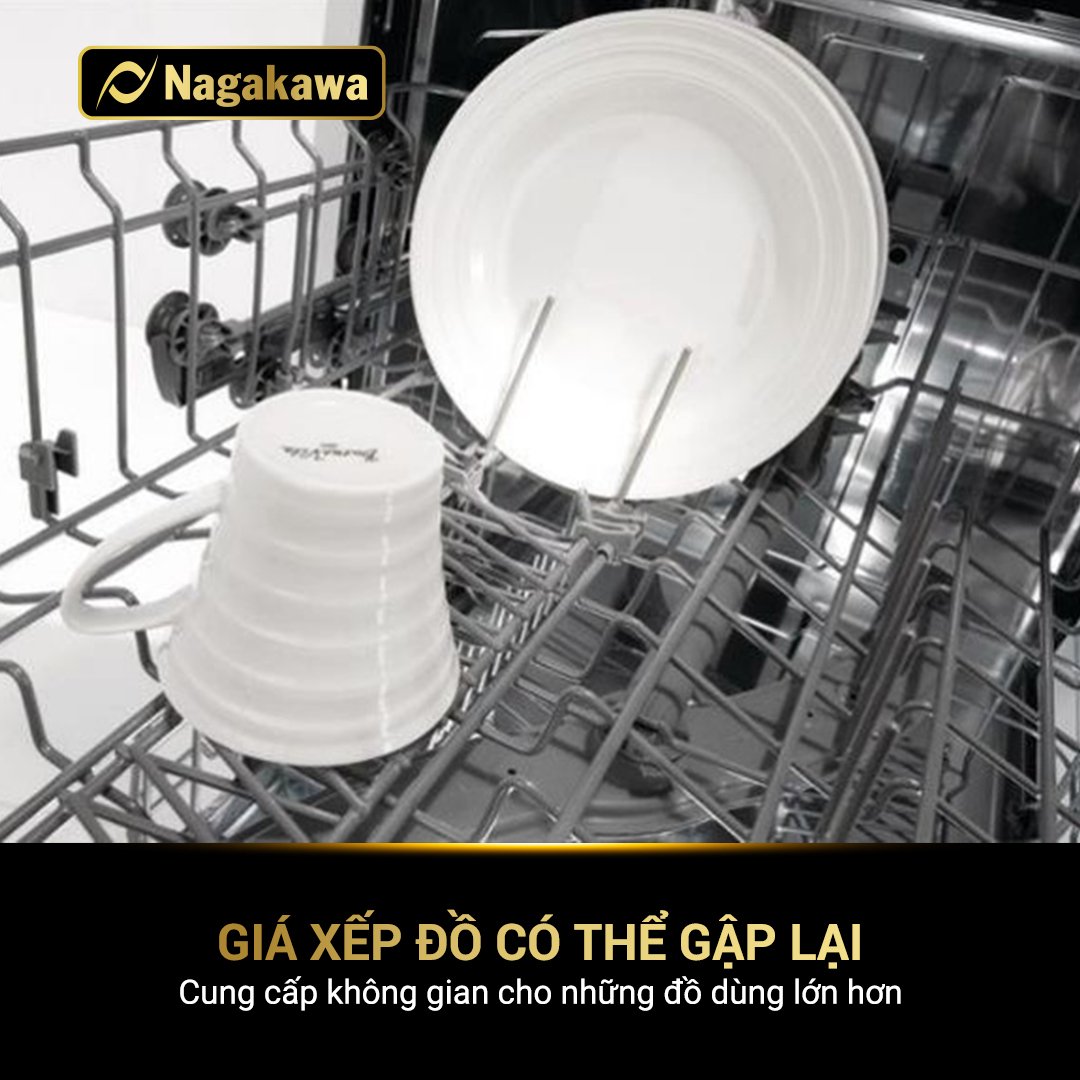 Máy rửa bát 14 bộ cao cấp Nagakawa NAG3602M14 - Made in Malaysia -  Hàng Chính Hãng