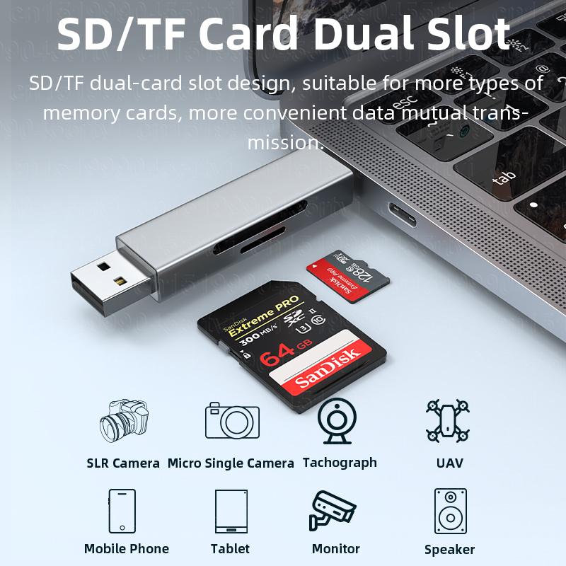 Trình đọc thẻ USB 2.0/TYPE-C đến SD Micro SD TF OTG Bộ điều hợp thẻ bộ nhớ cho PC Phụ kiện máy tính xách tay Multi CardReader Reader