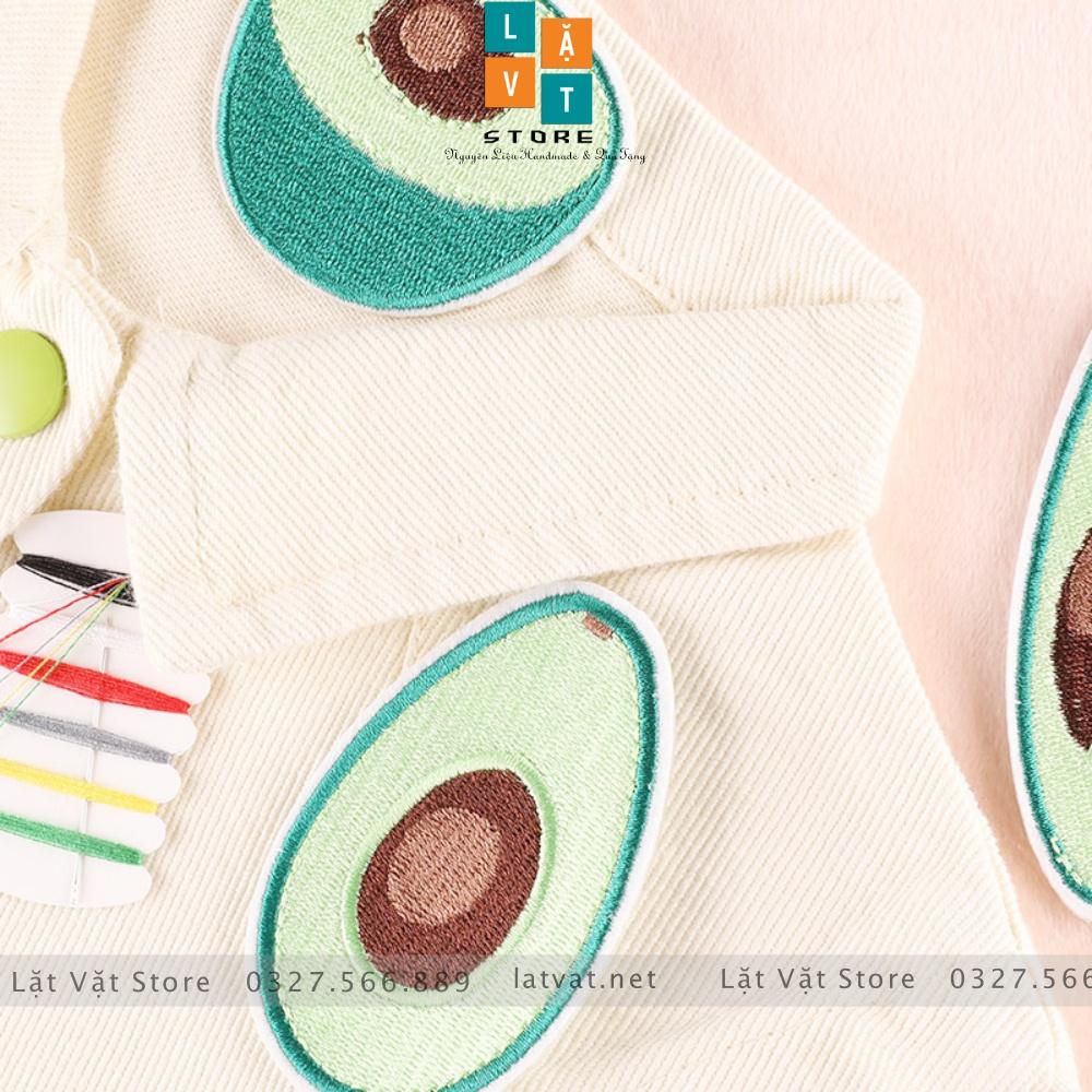 Patch ủi quần áo QUẢ BƠ fan Jenny Huỳnh cực kì dễ thương, dán Vali, tủ lạnh, Sticker miếng dán cute xinh xắn, hot ...