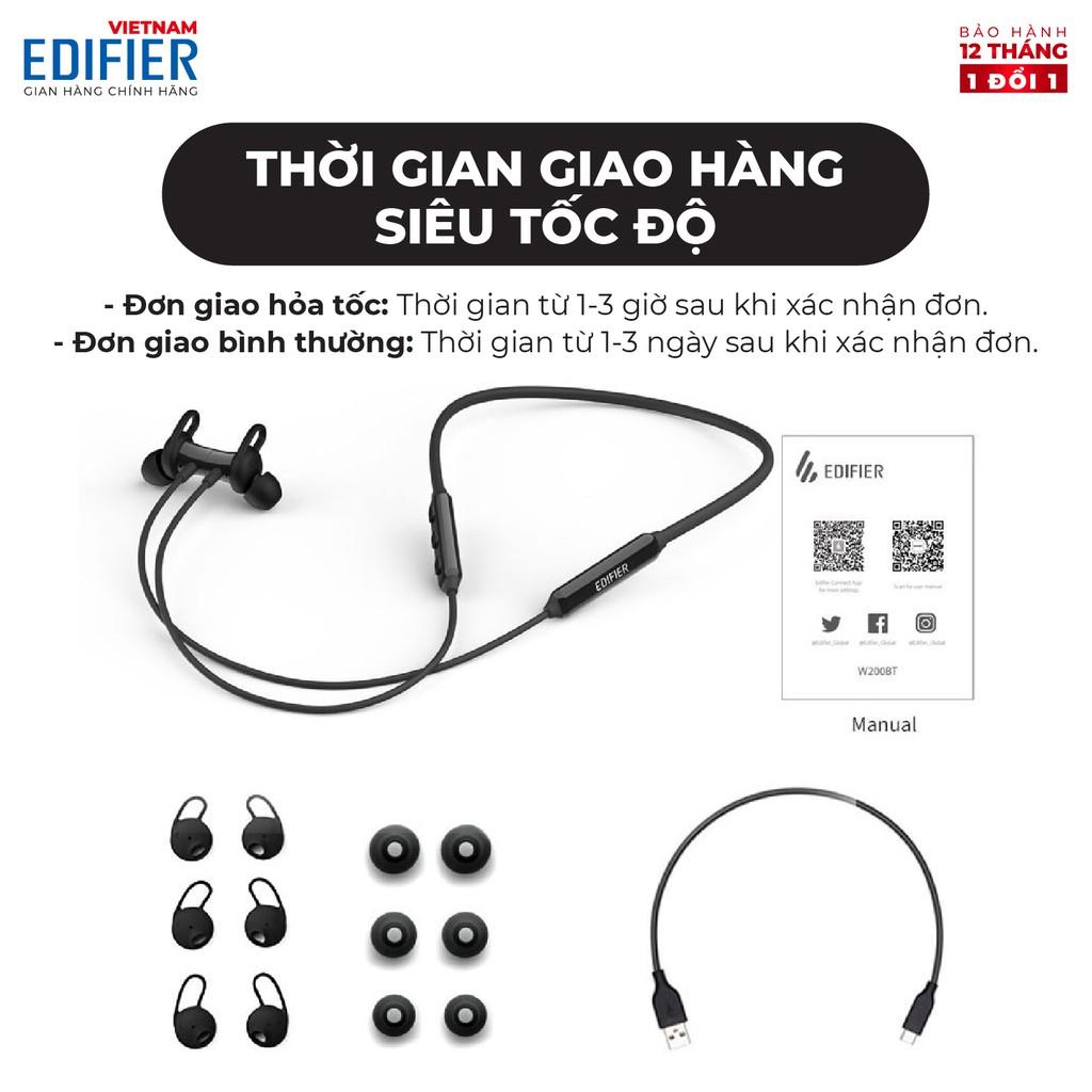 Tai nghe Bluetooth 5.1 EDIFIER W200BT Plus Âm thanh Stereo Chống nước IP54 - Hàng chính hãng