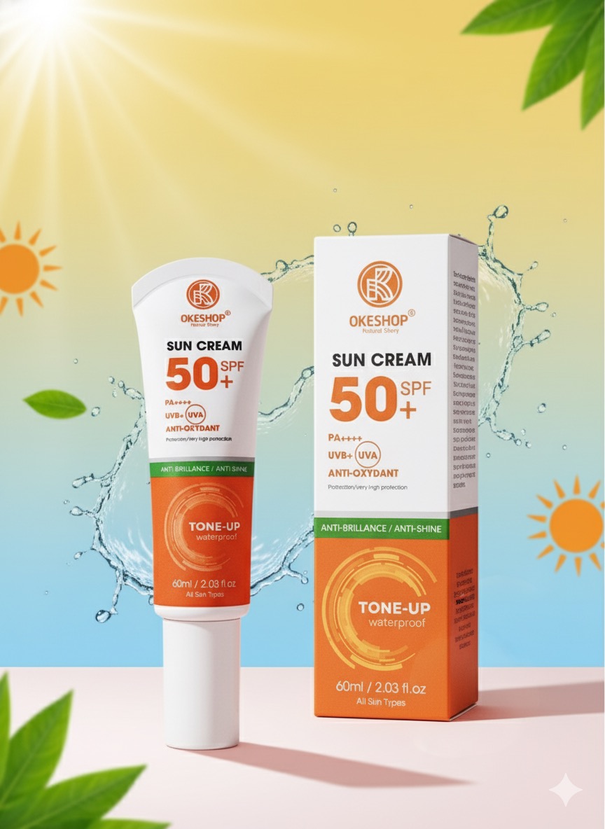 Kem Chống Nắng OKESHOP 60ml SPF 50+ PA++++ Anti-oxydant Tone - Up - Bảo Vệ Da Tuyệt Đối - Anti-Brillance / Anti-shine