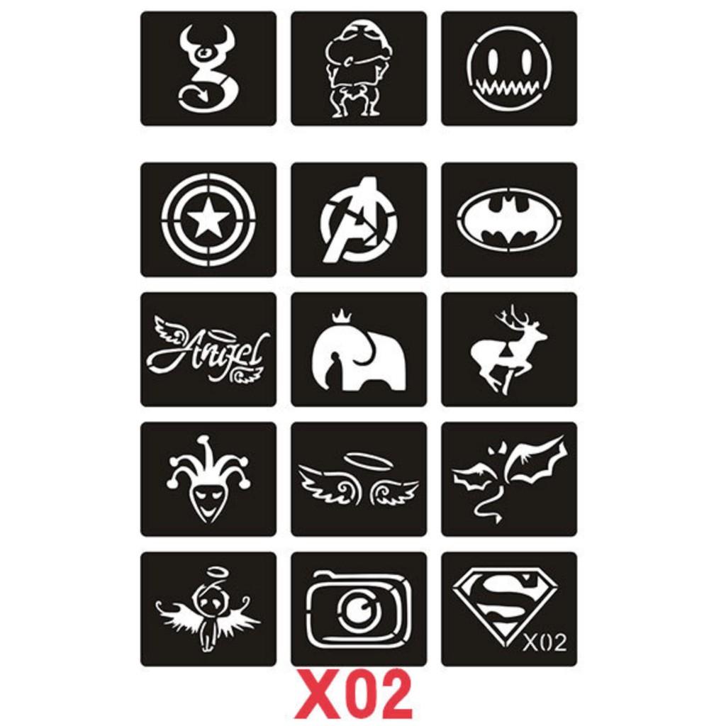 KHUÔN HÌNH XĂM HENNA TATTOO W,X