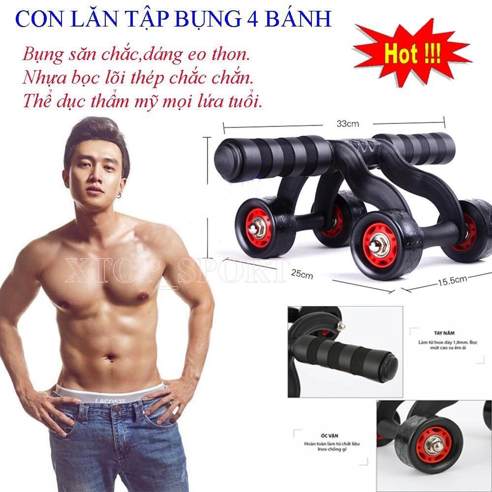 Con Lăn Tập Bụng, Con Lăn 4 Bánh Tập Cơ Bụng Hiệu Quả - Dụng Cụ Tập Gym Tại Nhà