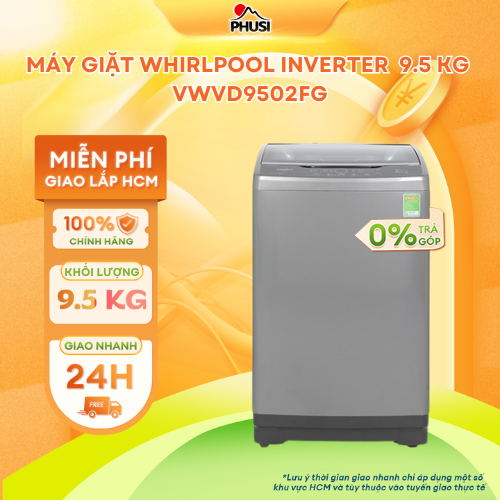 Máy giặt lồng ngang Whirlpool Inverter StainClean 9.5 kg VWVD9502FG - Hàng Chính Hãng