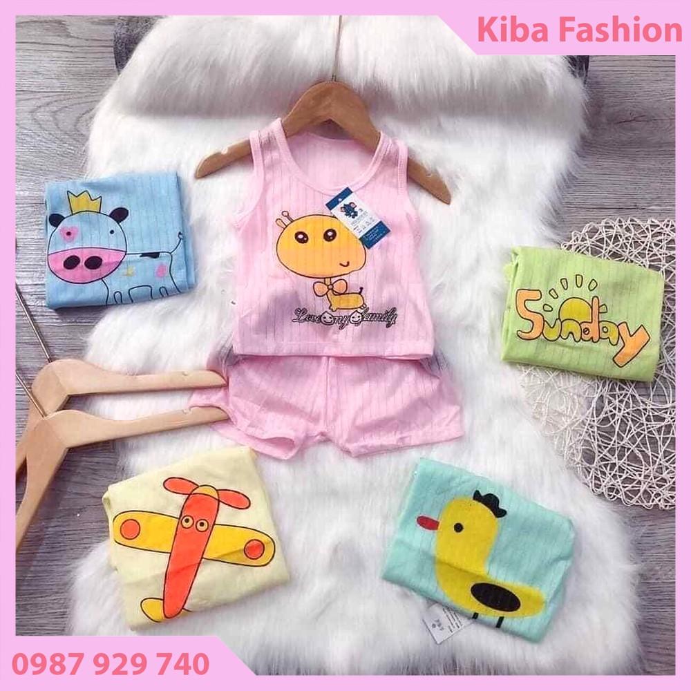 Combo 3 Bộ COTTON GIẤY thông hơi ba lỗ cực mát mặc hè cho bé trai bé gái 3-14kg