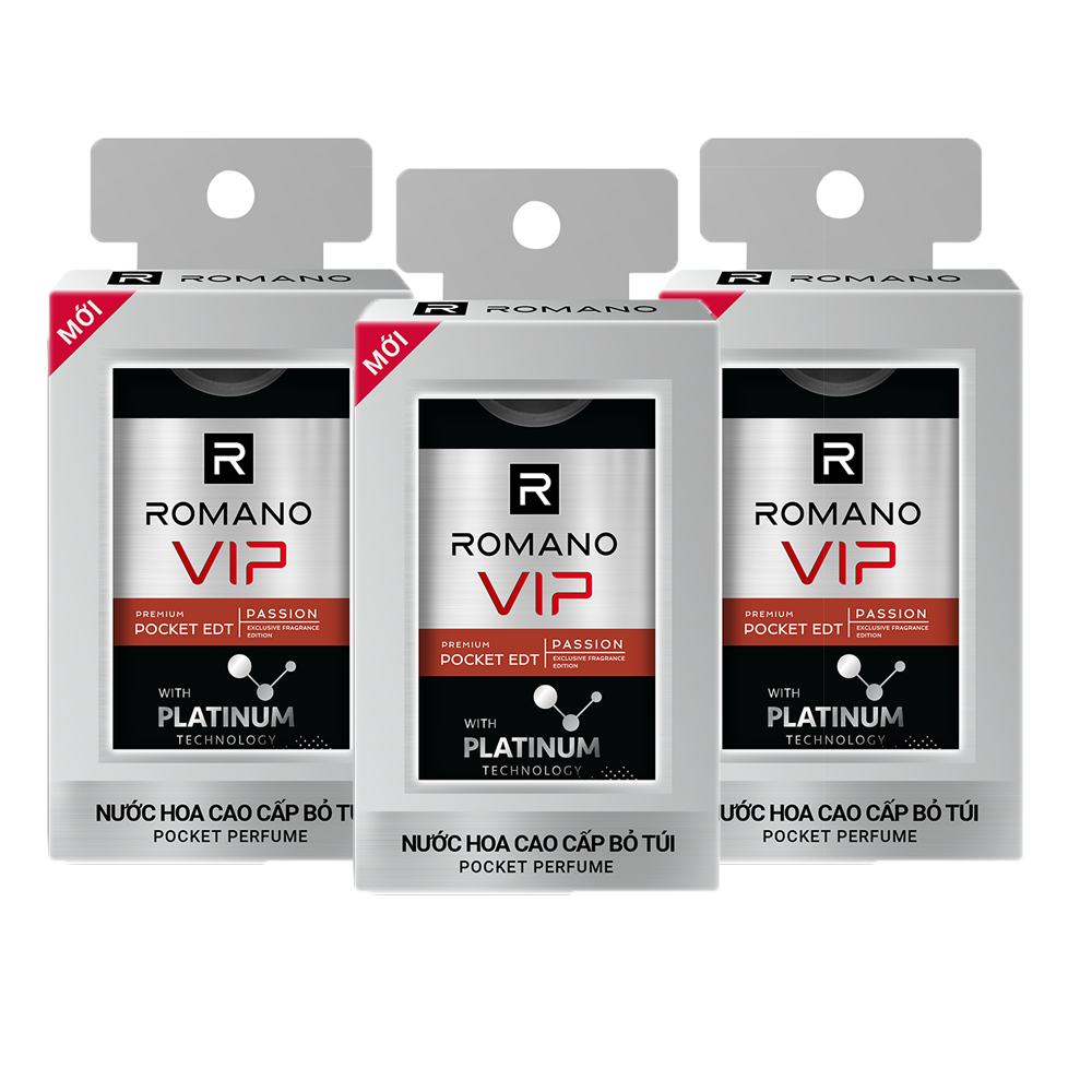 Combo 3 Chai Nước Hoa Bỏ Túi Romano Vip Passion 18ml