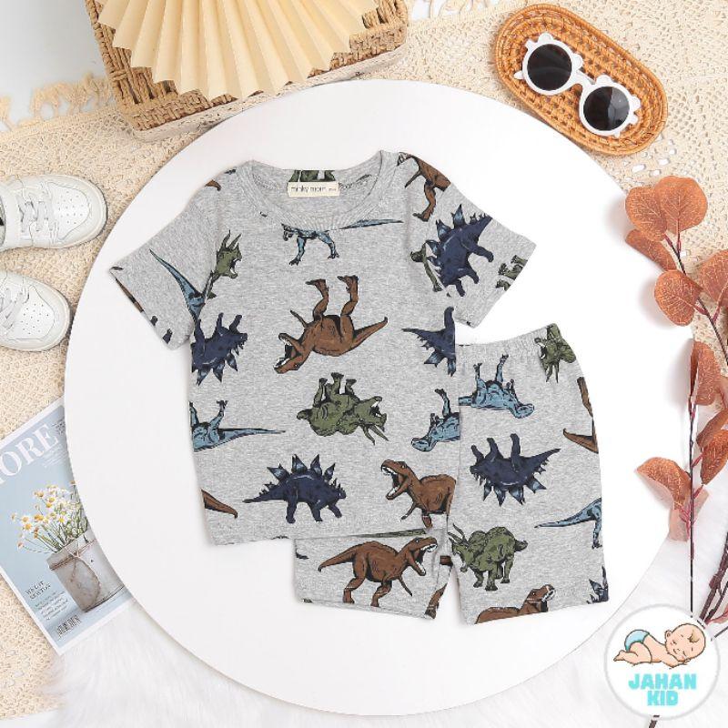 Bộ cộc tay in họa tiết chất bozip cho bé trai, bé gái