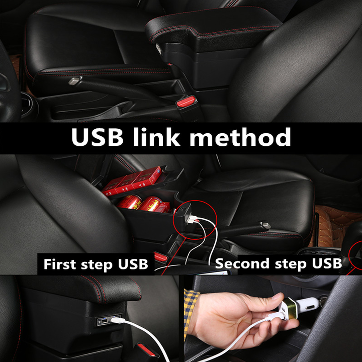 Hộp tỳ tay ô tô cao cấp Chevrolet Cruze tích hợp 6 cổng USB, chất liệu nhựa ABS và da PU cao cấp