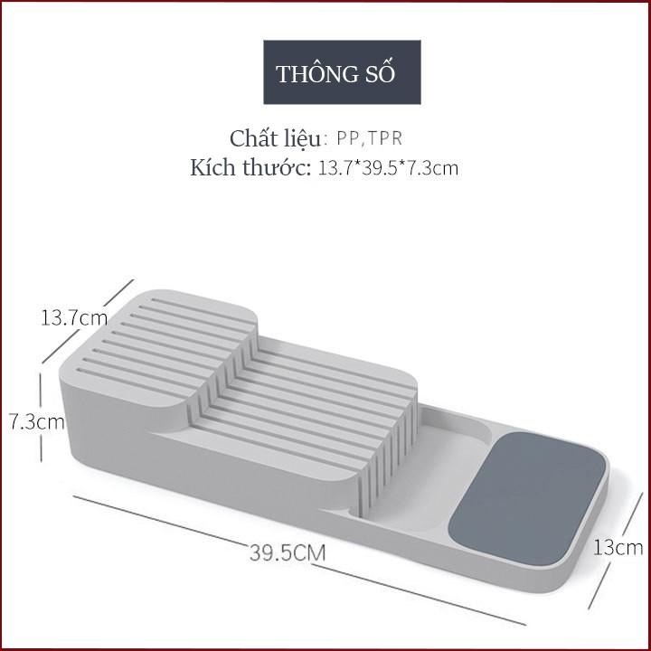 Khay để dao 2 tầng - để được 9 dao lớn nhỏ