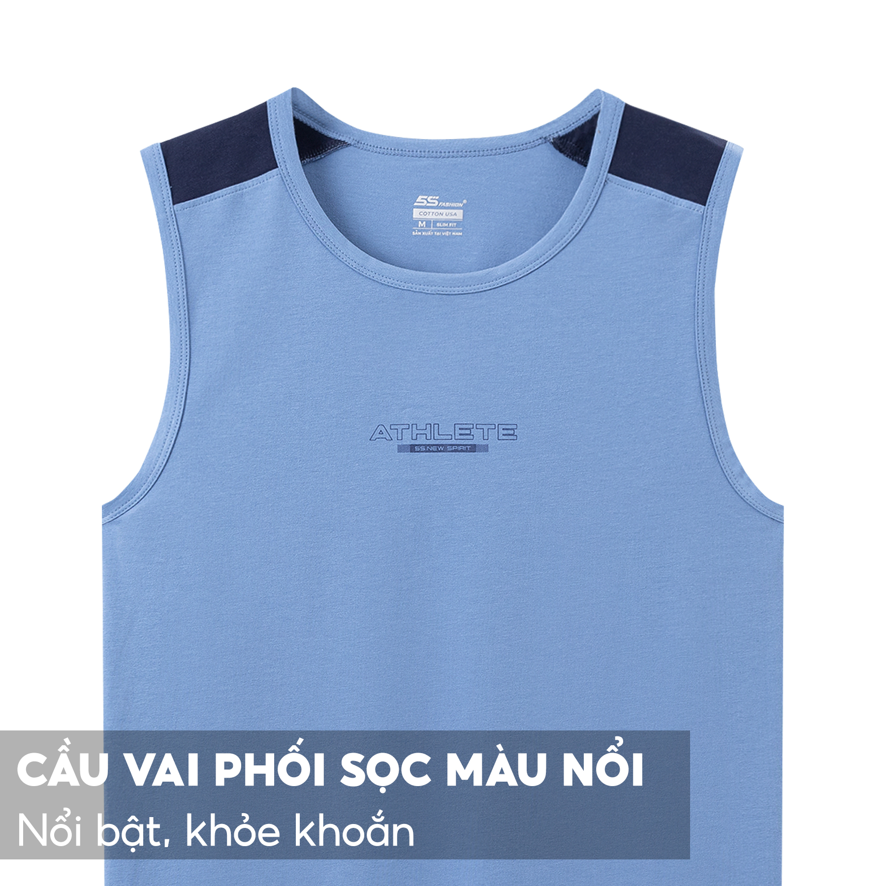 Áo Sát Nách Nam 5S ATHLETE Vải Cotton Siêu Mát, Thấm Hút Cực Tốt, Thiết Kế Thể Thao, Khỏe Khoắn