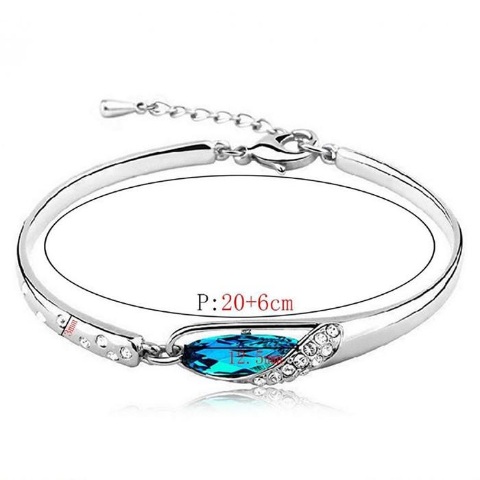 Vòng tay nạm đá pha lê màu xanh BHLT91