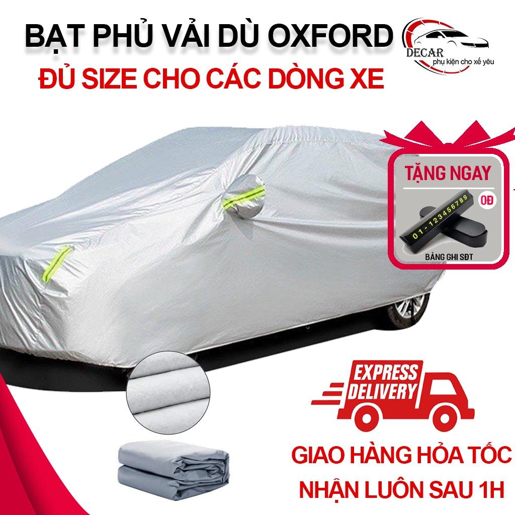Bạt phủ trùm che đậy bảo vệ xe ô tô loại vải dù oxford cao cấp Huyndai, Honda, Mazda, Toyota,Kia