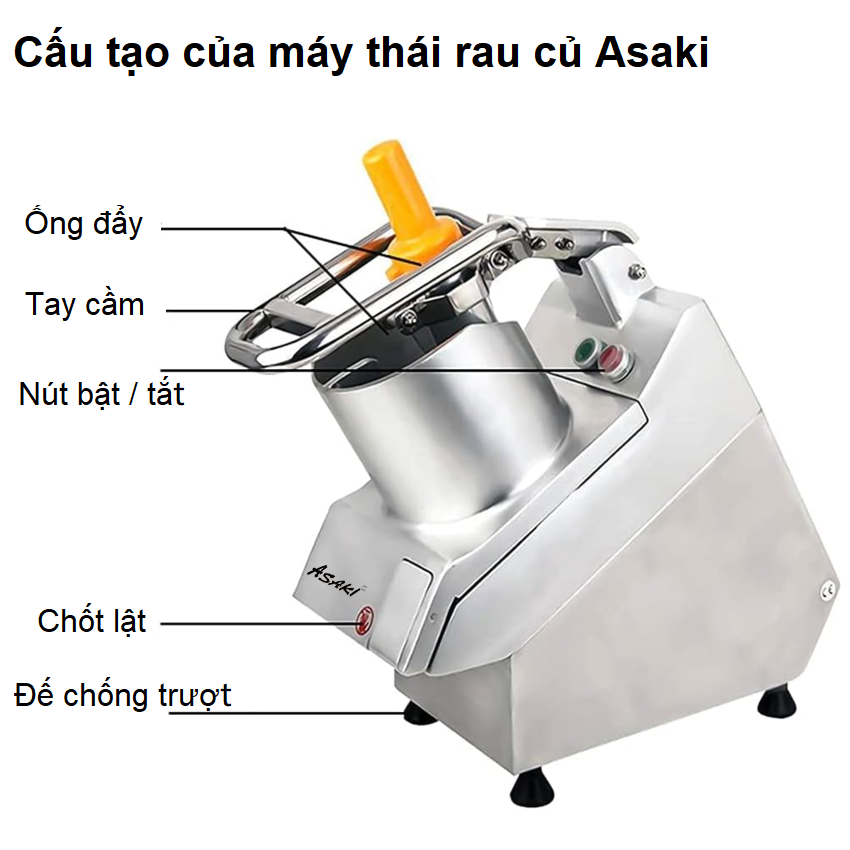 Máy thái rau củ quả công nghiệp chuyên nghiệp, dùng cho nhà hàng và khách sạn. Thương hiệu Nhật Bản cao cấp Asaki - VC65MS - HÀNG CHÍNH HÃNG