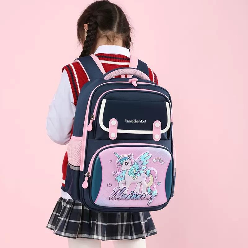 Balo học sinh tiểu học cho bé trai gái đi học cấp 1 vải Oxford cao cấp màu pastel dễ thương BF18-121