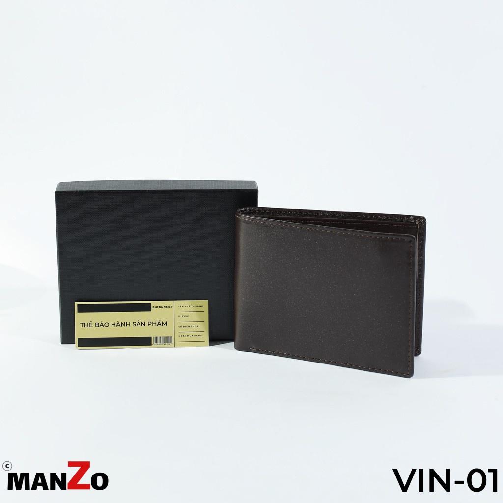 Ví nam da thật dáng ngang cao cấp MANZO VIN-01 bảo hành 18 tháng