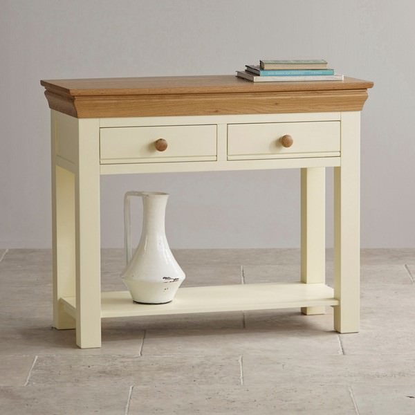 Bàn console 2 ngăn kéo Country Cottage gỗ sồi