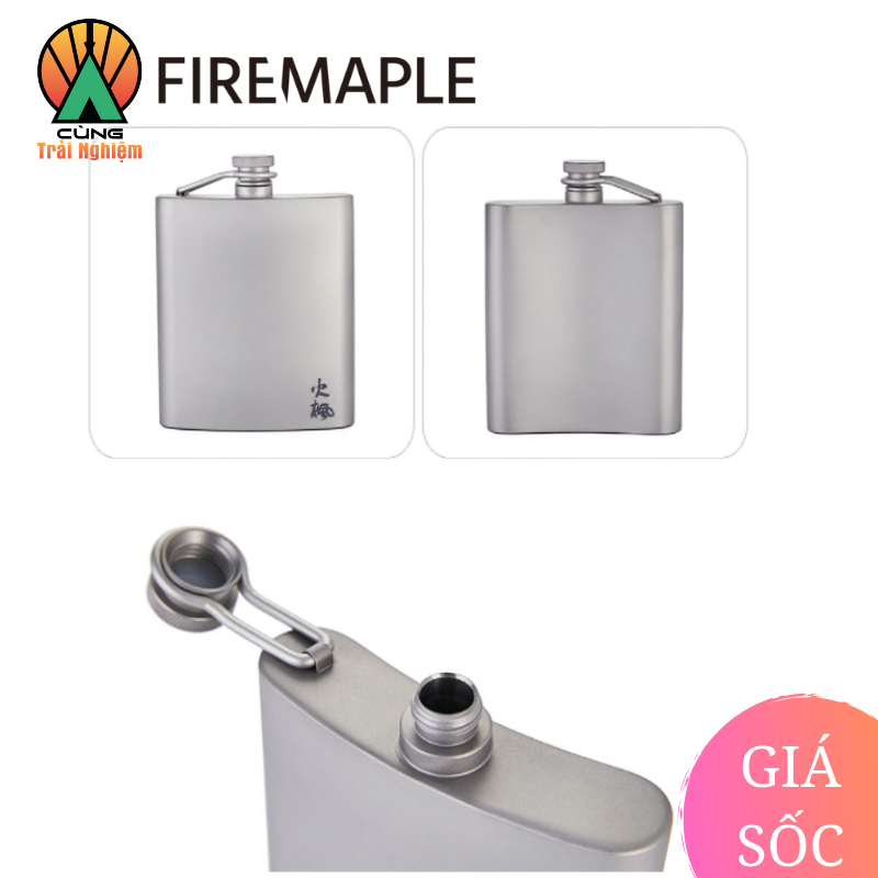 Bình Đựng Rượu Bacchus 200ml Dã Ngoại Chuyên dụng Fire Maple Siêu Nhẹ Titanium Hip Flask FMP-BINH-1