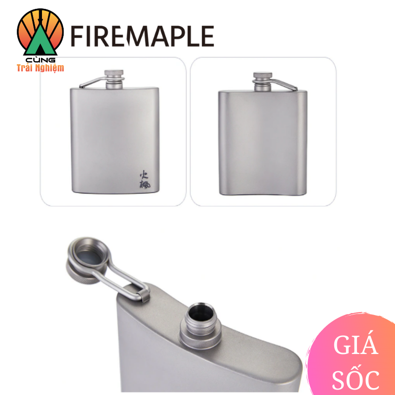 [CHÍNH HÃNG] Bình Đựng Rượu Bacchus 200ml Dã Ngoại Chuyên dụng Fire Maple Siêu Nhẹ Titanium Hip Flask FMP-BINH-1