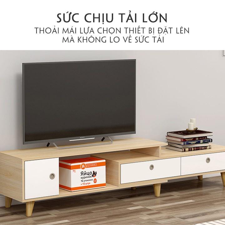 Kệ Tivi bằng gỗ, Kệ tủ phòng khách cao cấp có thể kéo dài BLUE HOUSE – H134.