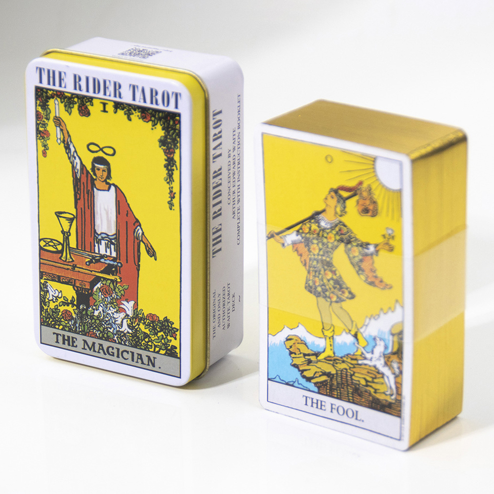 Bộ Bài Rider Waite Tarot Hộp Thiếc Mạ Cạnh Vàng 78 Lá Tặng Link Tiếng Việt