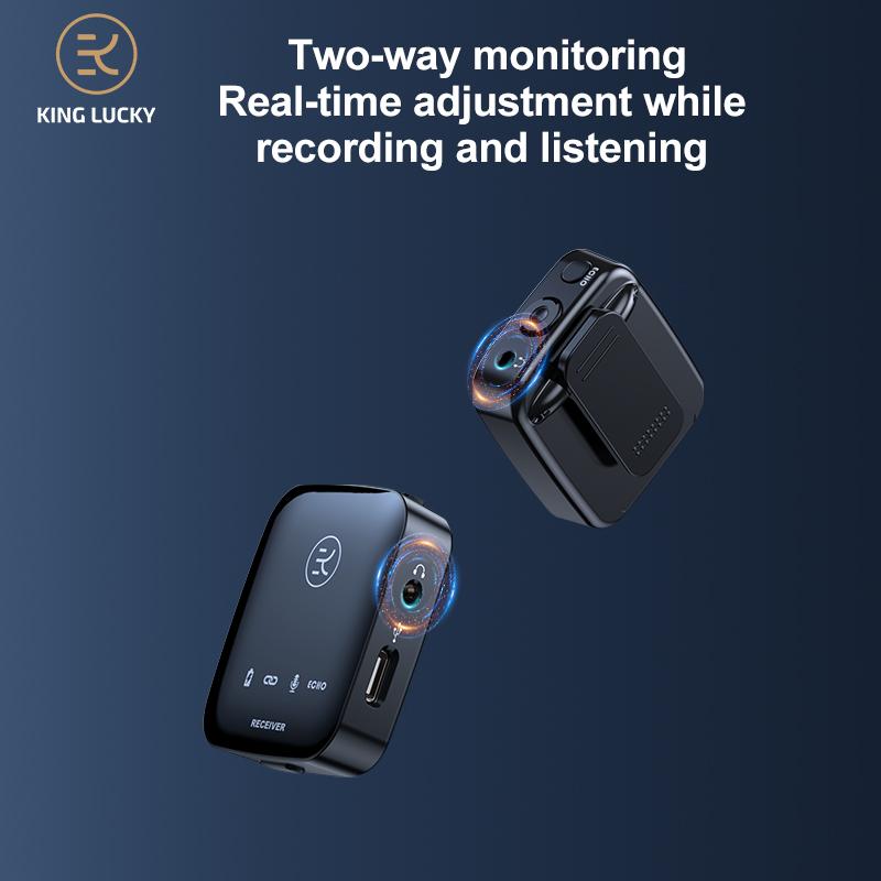 Kinglucky m18 một trong hai micrô cài áo không dây cho máy ảnh dslr máy quay phim điện thoại thông minh và máy tính bảng cho youtube Màu sắc: Tím