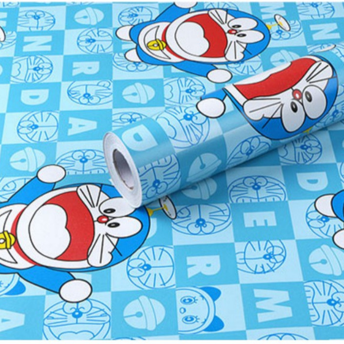 Cuộn 5m Decal Giấy Dán Tường DOREMON CHỮ SỐ
