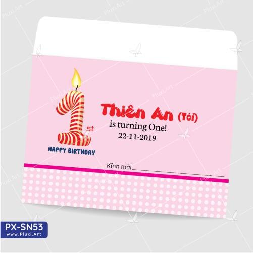 Thiệp thôi nôi – sinh nhật theo yêu cầu Pluxi