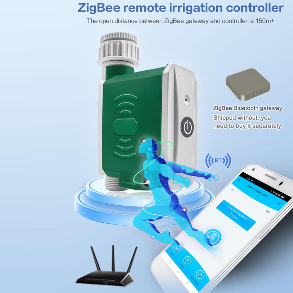 Tuya ZigBee Watering Timer Drip Irrigation Controller Automatic Garden Watering System APP Control Compatible with Amazon Alexa and Google Assistant for Voice Control