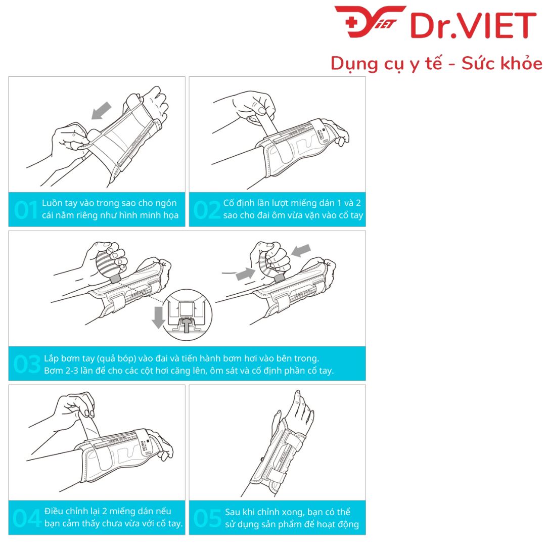 Đai nẹp bảo vệ cổ tay Hàn Quốc DiskDr. NW30 (Bản cao cấp) có khung nâng đỡ