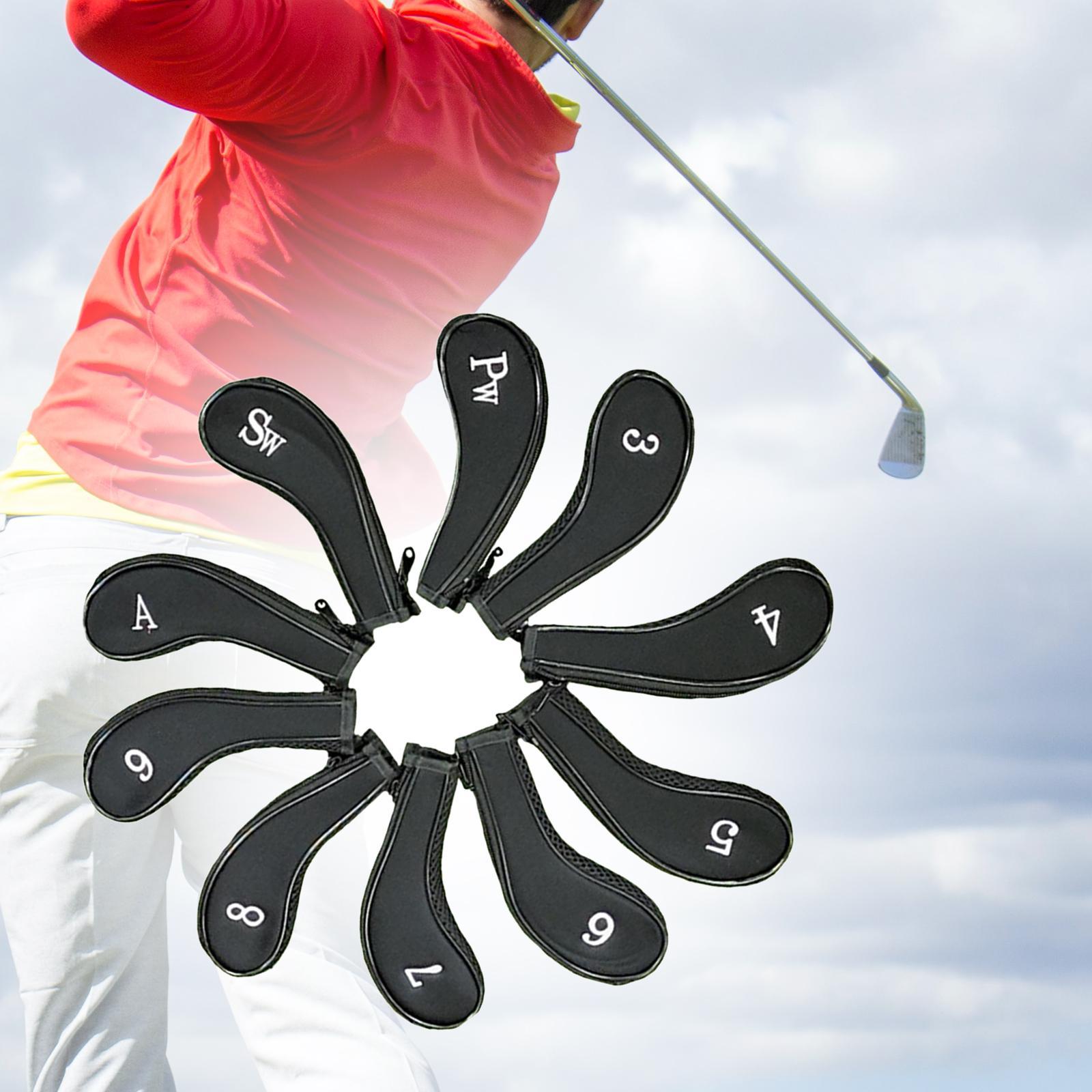 10Pcs Golf Iron Covers Set Golf Club Headcover Sleeve Training Equipment