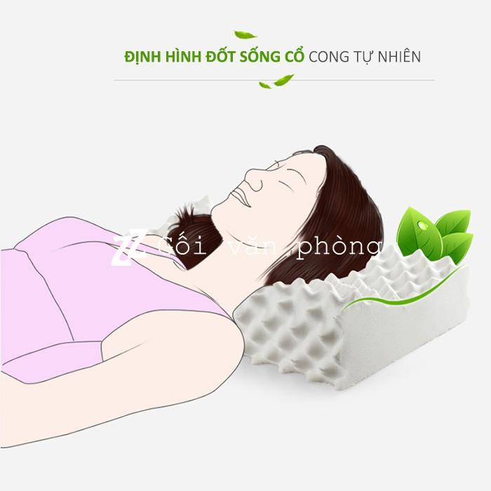 BẢO HÀNH 10 NĂM - Gối Ngủ Cao Su Thiên Nhiên Có Gai Massage Cao Cấp size lớn ZURI PILLOW LDH-05