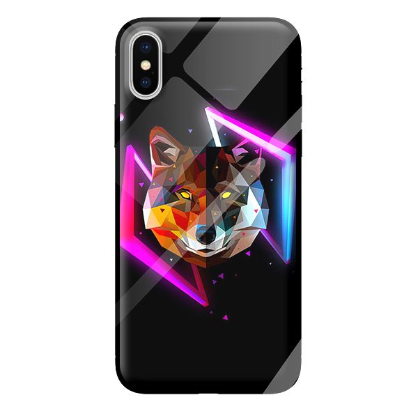 Ốp kính cường lực cho iPhone XS mẫu NỀN ĐEN 1 - Hàng chính hãng
