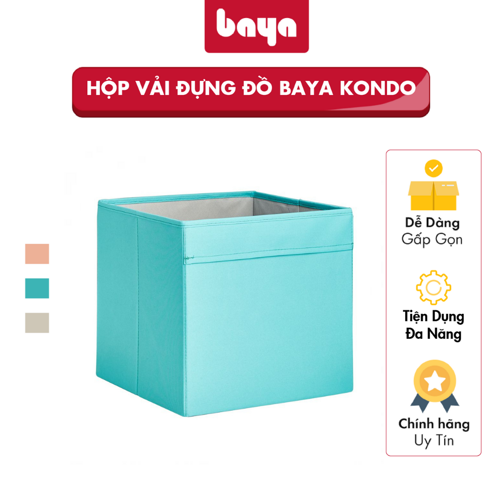 Hộp Vải Đựng Đồ Tiện Lợi BAYA KONDO Hộp Chứa Đồ Thiết Kế Thông Minh, Nhỏ Gọn, Có Thể Gấp Phẳng Để Cất Giữ, Tiết Kiệm Không Gian Khi Không Sử Dụng