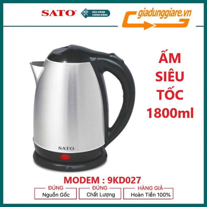 (Chính hãng) ẤM SIÊU TỐC SATO 1800ml INOX 2 lớp công xuất 1500W Hàng cao cấp công nghệ NHẬT BẢN - giadunggiare,vn