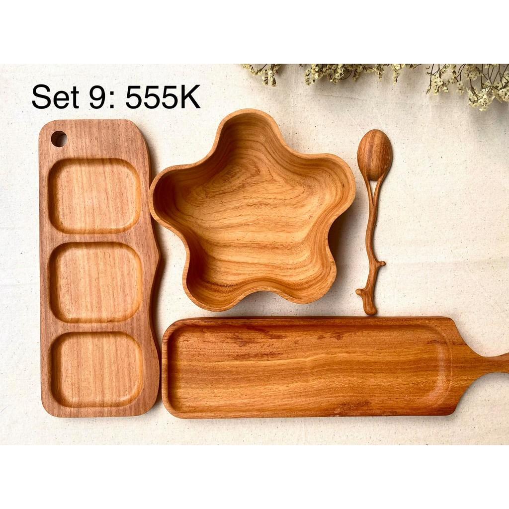 Set số 9 gỗ đỏ nguyên khối