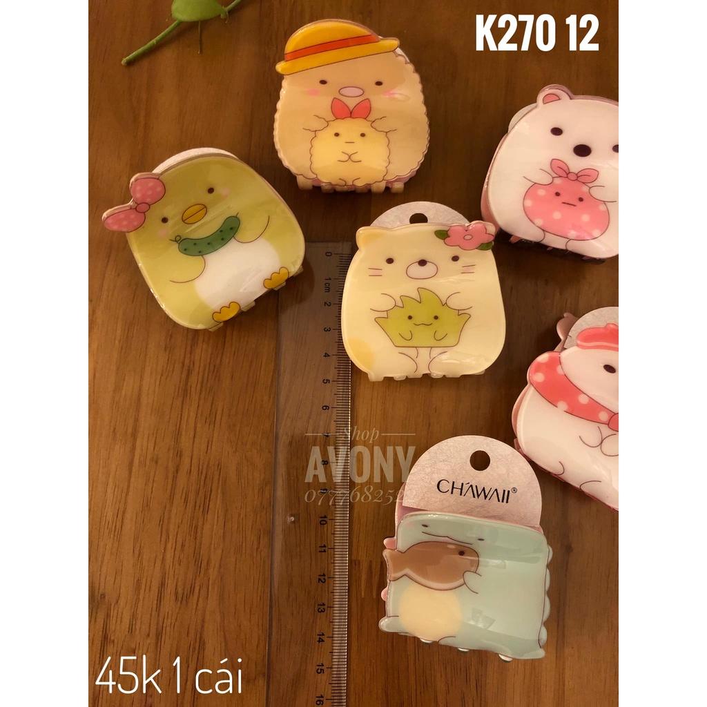 1 kẹp tóc - Gắp tóc hình hoạt hình cao cấp, cặp 1/2 tóc hình thú bóng kitty, khủng long