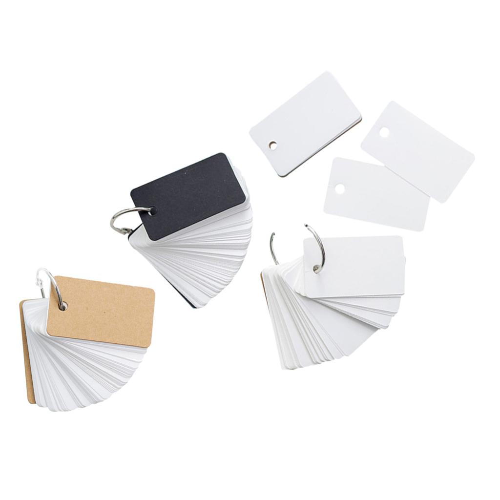 2xNote Card with Binder Ring Memo Pad DIY flash cards Black
