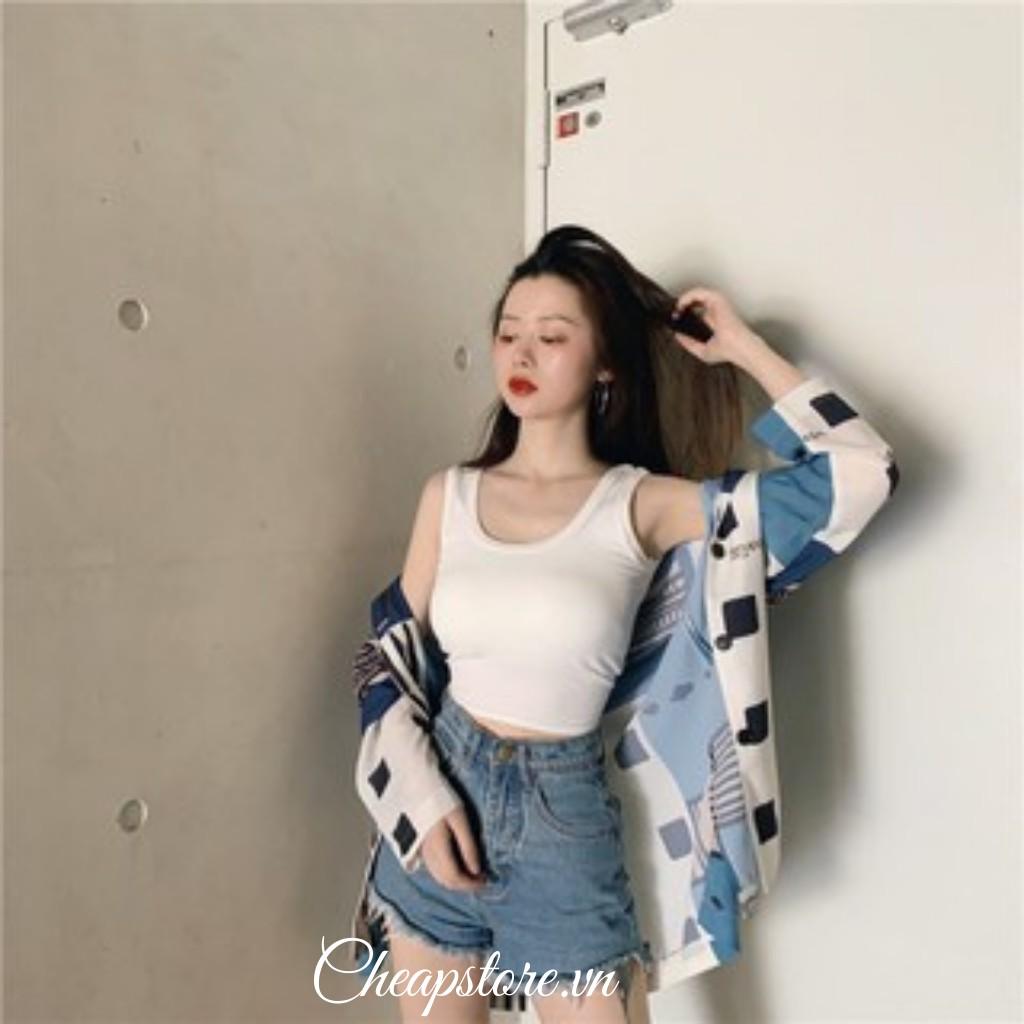 Áo Ba Lỗ Nữ Croptop Ôm Body Trơn _ Áo Croptop 3 lỗ Co Giãn Chất Cotton Mềm