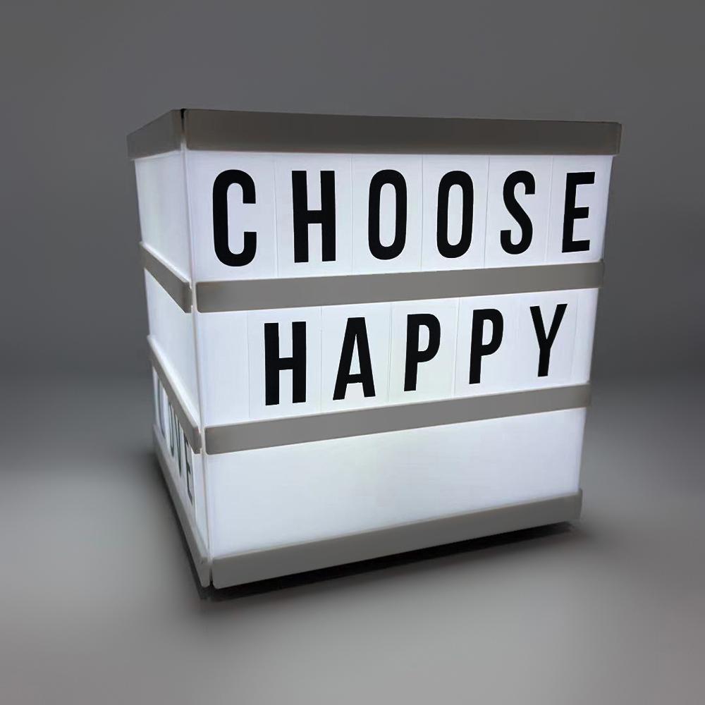 Hộp đèn rạp chiếu phim với các chữ cái Đèn LED trắng sáng Kiểu dáng để bàn, quà tặng cho trẻ em