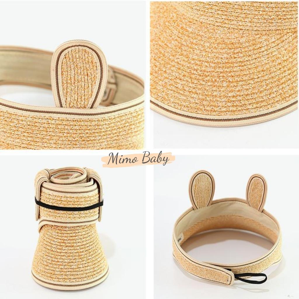 Mũ cói nửa đầu gắn tai thỏ dễ thương cho bé MH111 Mimo Baby