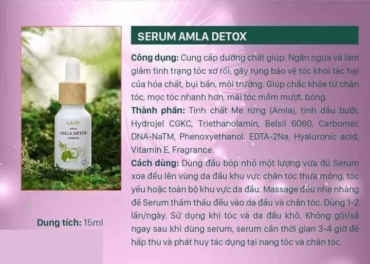 Serum Amla Detox - Dưỡng tóc, ngăn ngừa và làm giảm xơ rối tóc