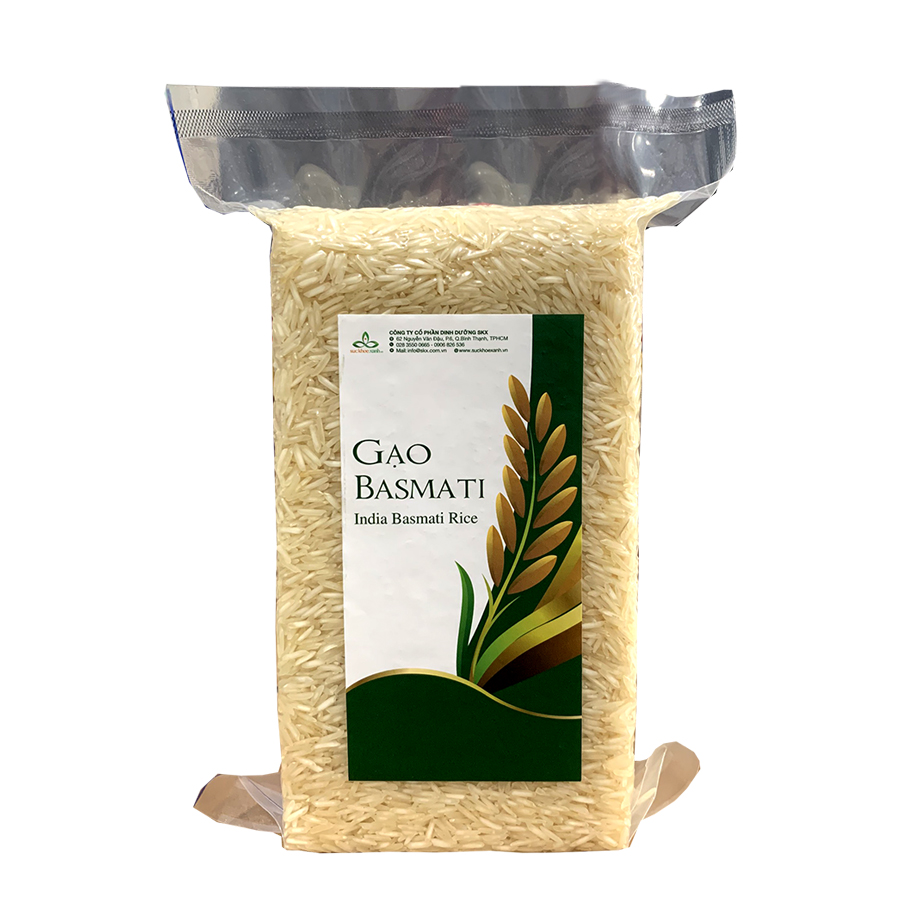 Gạo Basmati 1509 Ấn Độ Túi 1kg Chính Hãng – Hạt Dài, Tơi Xốp, Thơm Tự Nhiên, Ít Đường, Nhẹ bụng, Giàu giá trị dinh dưỡng, Phù Hợp Ăn kiêng, Eat Clean