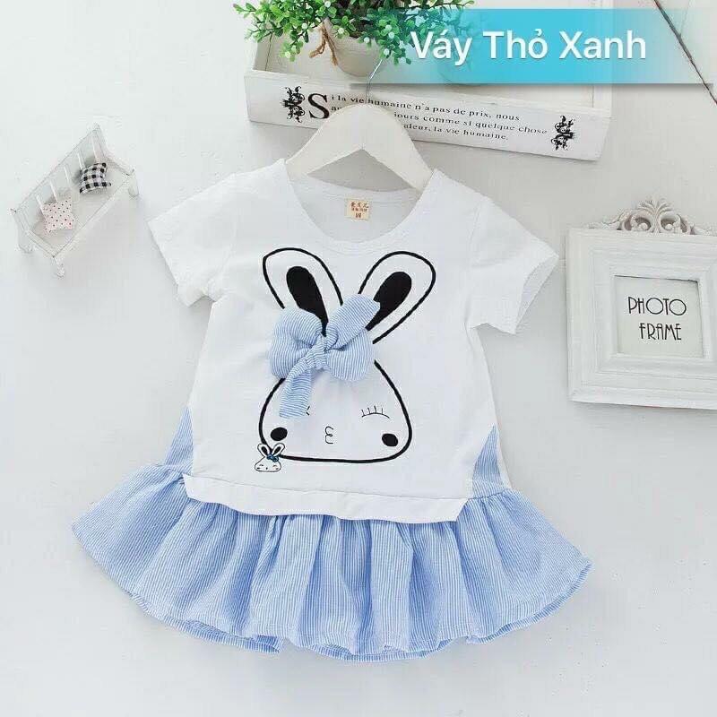 Áo Váy Hình Thỏ Phối Nơ Cực Dễ Thương Cho Bé Gái 6-19kg