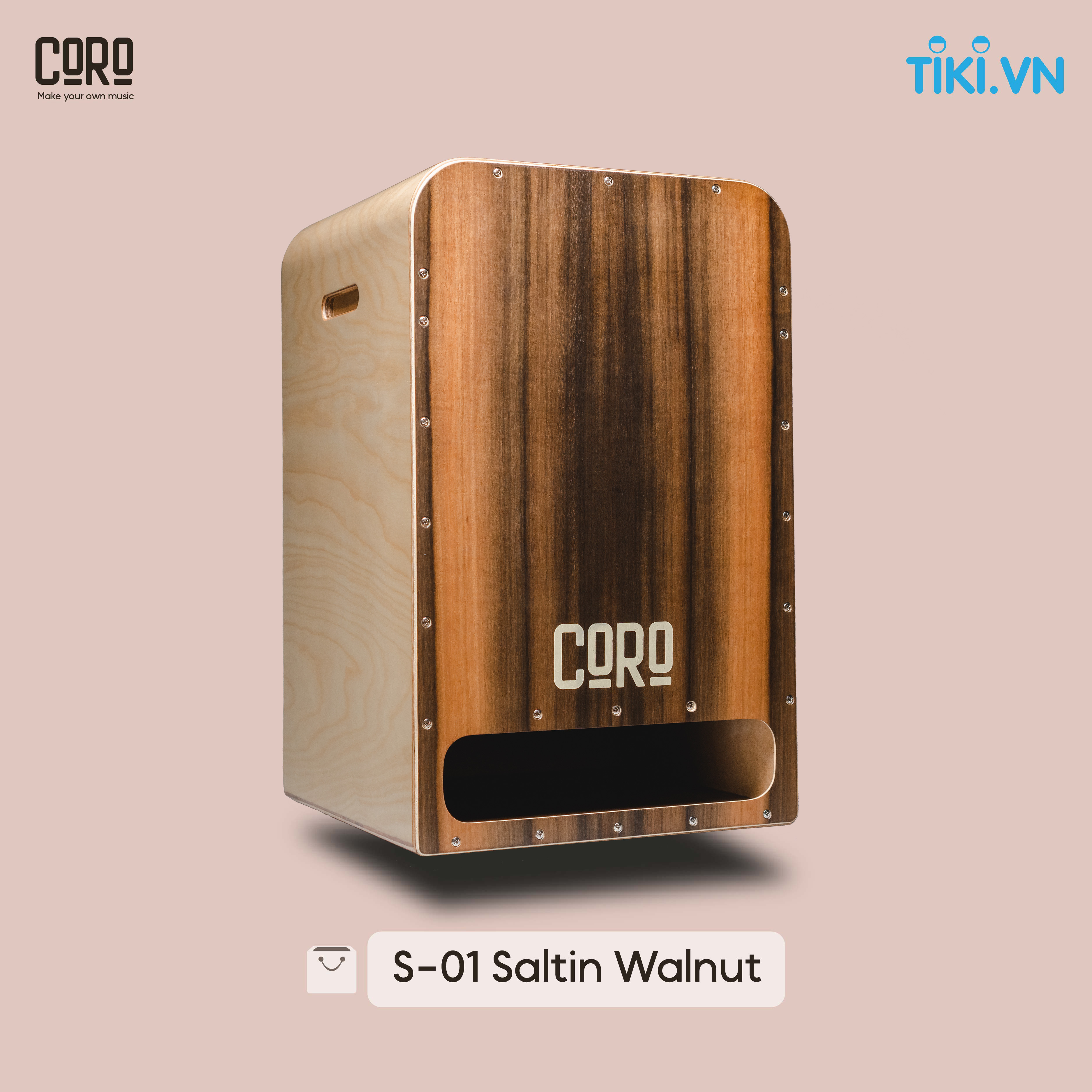 Trống Cajon CORO VIETNAM cao cấp [ S-Series ] - Tặng kèm bao trống cao cấp + Khóa học cajon online